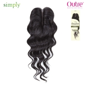 Outre Simply Human Hair Closure - Brazilian Hand-Tied Natural Deep Lace Parting 16