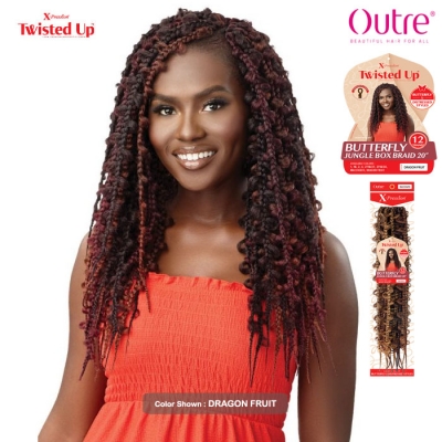 Outre X-Pression Twisted Up Crochet Braid - BUTTERFLY JUNGLE BOX BRAID 20