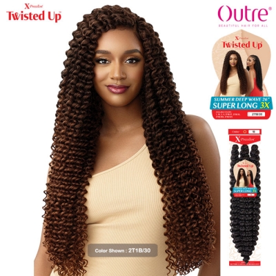 Outre X-Pression Twisted Up Crochet Braid - 3X SUMMER DEEP WAVE 26 SUPER LONG