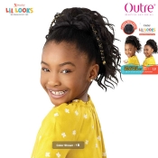 Outre Lil Looks Synthetic Drawstring Ponytail - GOLD ACCENTED NATURAL WAVE 12