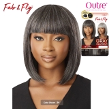 Outre Fab & Fly 100% Human Hair Gray Glamour Full Wig - HH DERIA