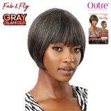 Outre 100% Human Hair Fab & Fly Gray Glamour Full Cap Wig - HARRIET