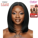 Outre 100% Human Hair Blend 5x5 Glueless HD Lace Closure Wig - HHB-NATURAL YAKI 14