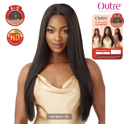 Outre 100% Human Hair Blend 5x5 HD Lace Closure Wig - HHB YAKI STRAIGHT 26