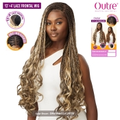Outre Glueless Synthetic Hand-Tied Pre-Braided 13X4 HD Lace Frontal Wig - FRENCH CURL BOX BRAID 32