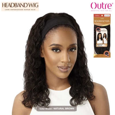 Outre 100% Unprocessed Human Hair Headband Wig - HH NATURAL WAVE 18