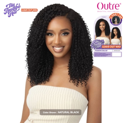 Outre Big Beautiful 100% Human Hair Premium Blend U Part Cap Leave Out Wig - PASSION COILS 20