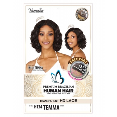 Vanessa Glueless 100% Premium Brazilian Human Hair 13x4 HD Lace Front Part Wig - H134 TEMMA